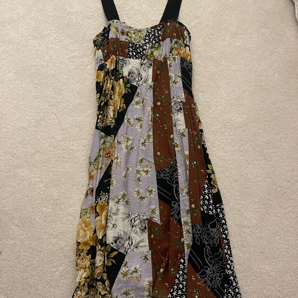 Maeve Black and Brown Floral Maxi Dress